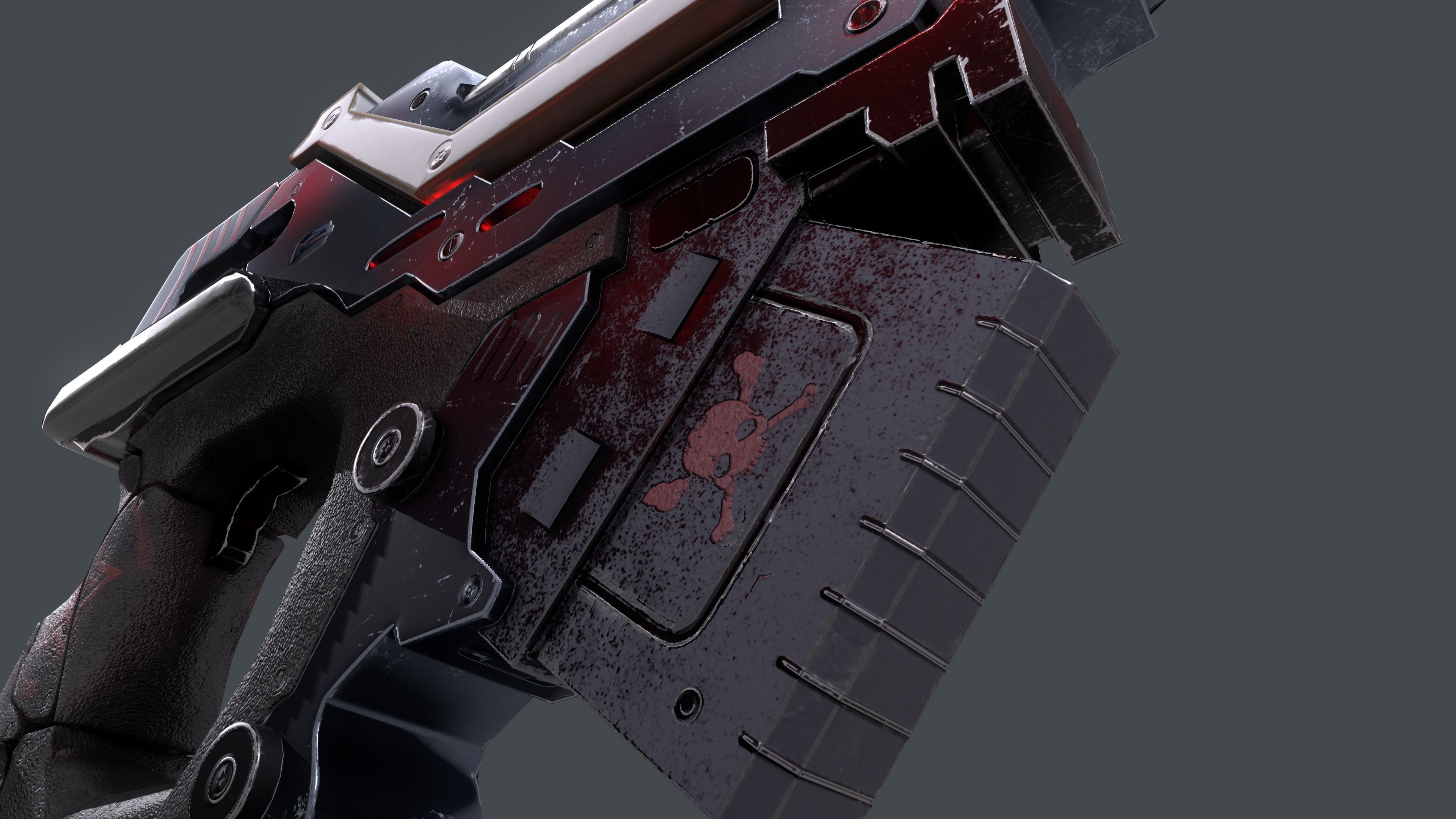 Sci-fi gun Low-poly 3D model_12