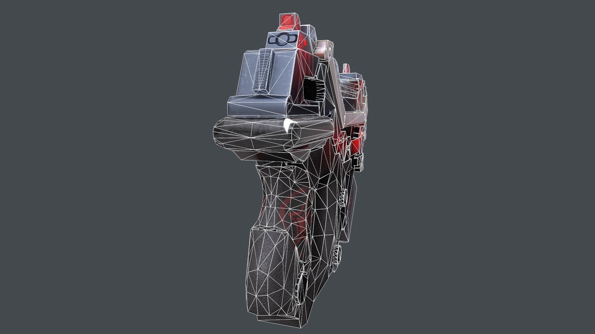 Sci-fi gun Low-poly 3D model_18