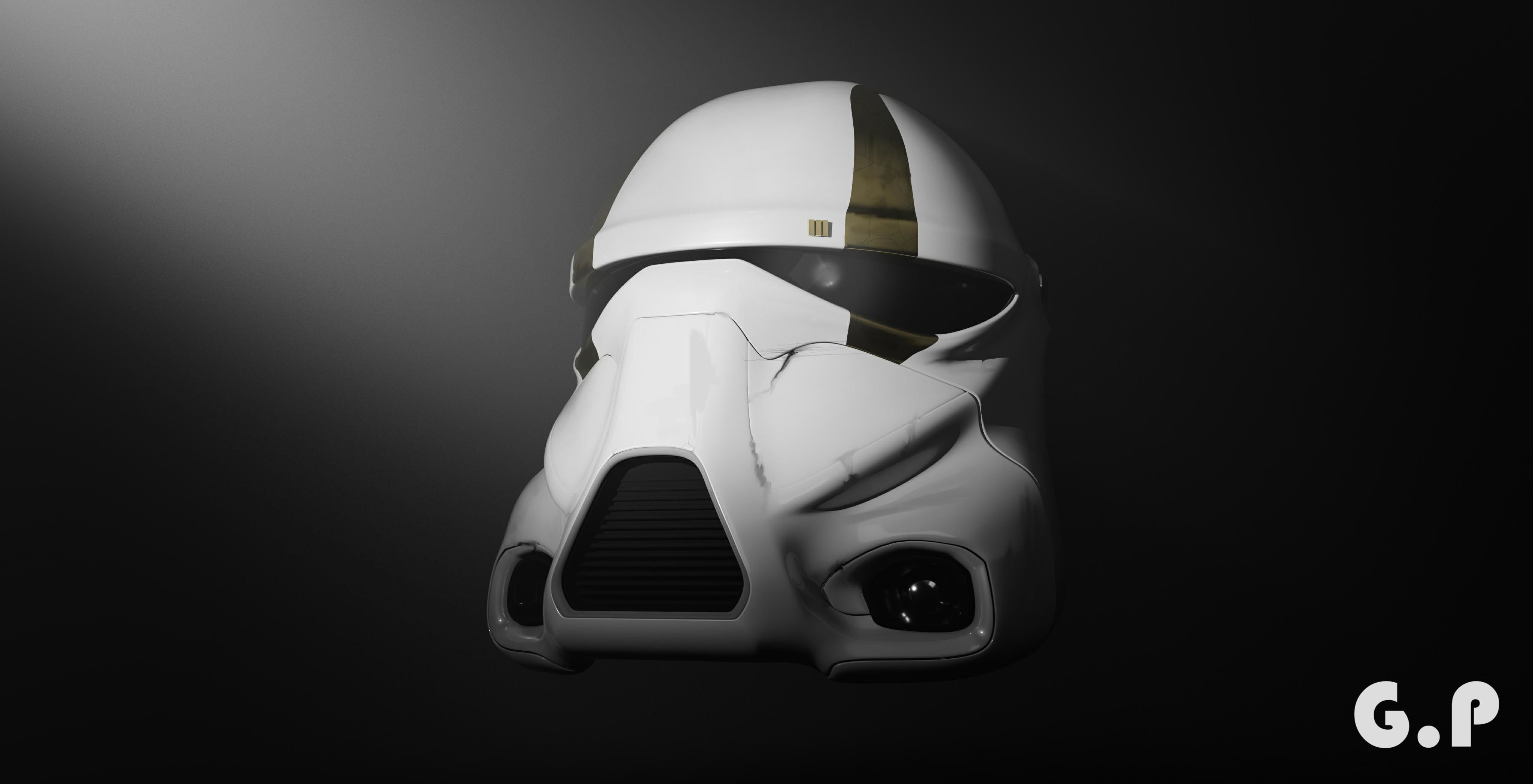 Star Wars Darth Trooper Helmet Low-poly 3D model_2