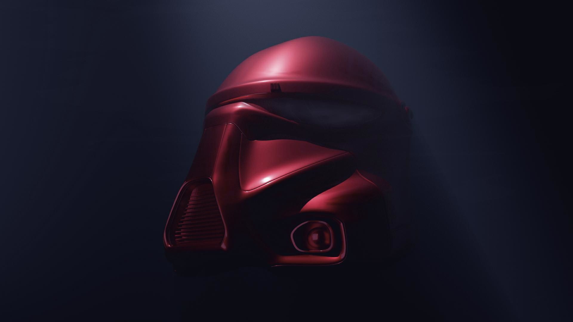 Star Wars Darth Trooper Helmet Low-poly 3D model_3