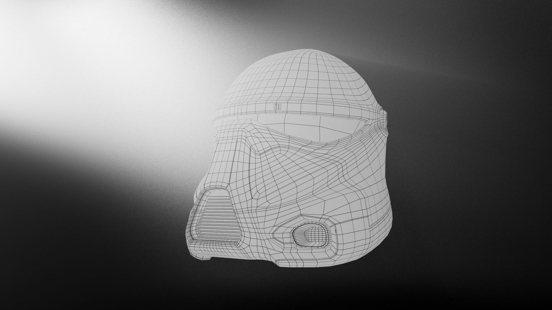 Star Wars Darth Trooper Helmet Low-poly 3D model_5