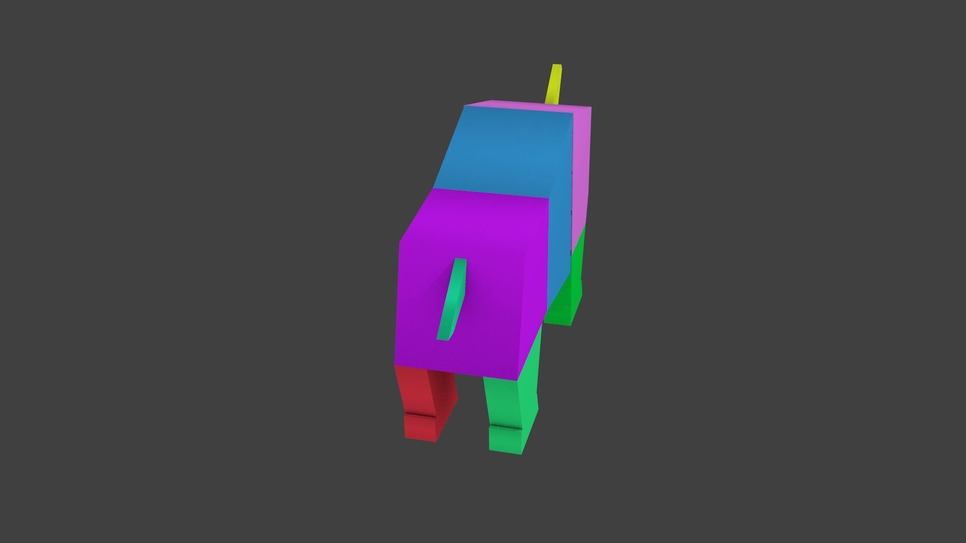 rhinoceros lowpoly colorful rhino 3D model_8
