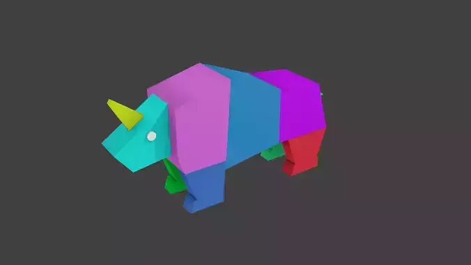 rhinoceros lowpoly colorful rhino