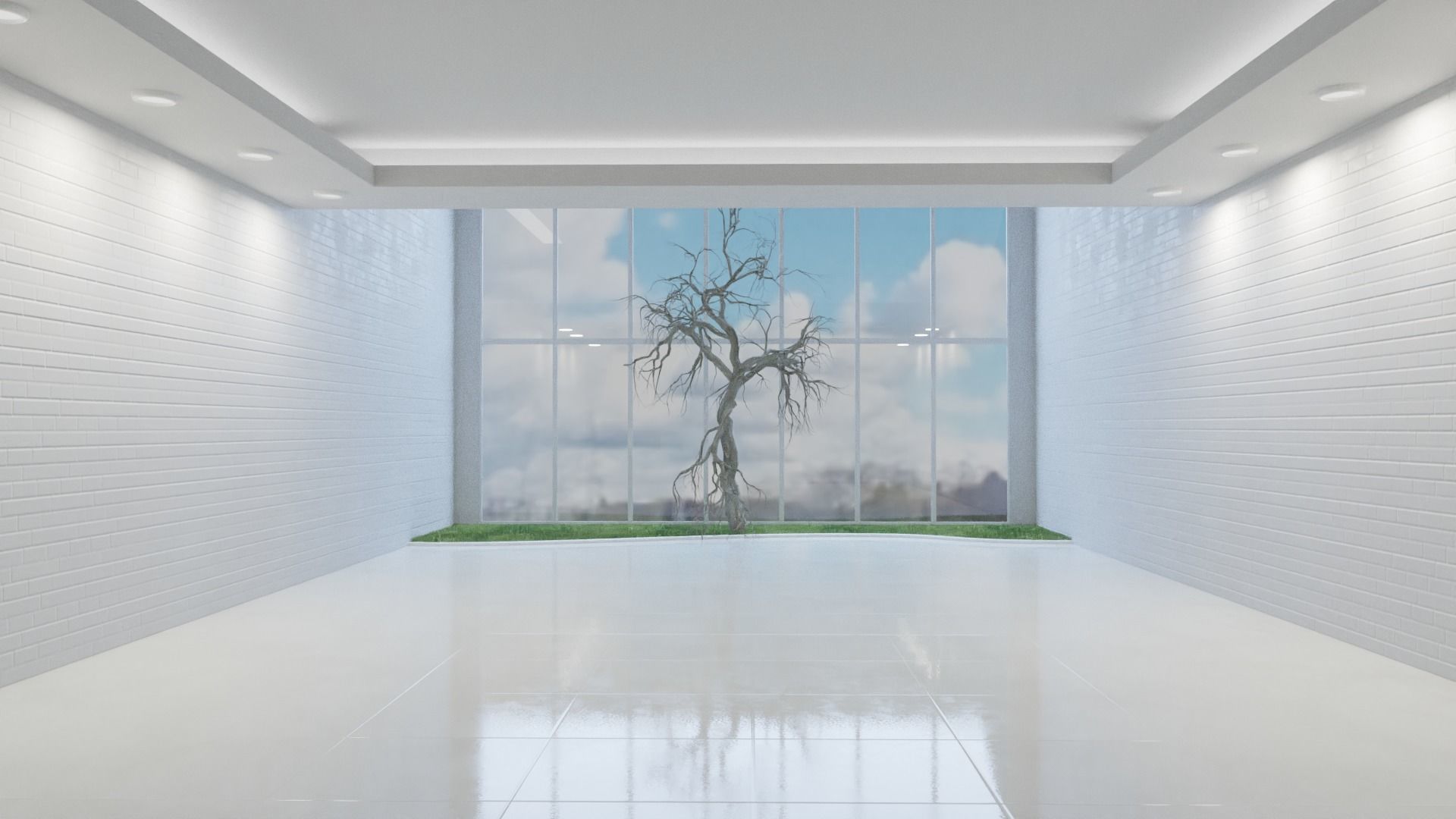 White Base Scenes Pack 3D model_3