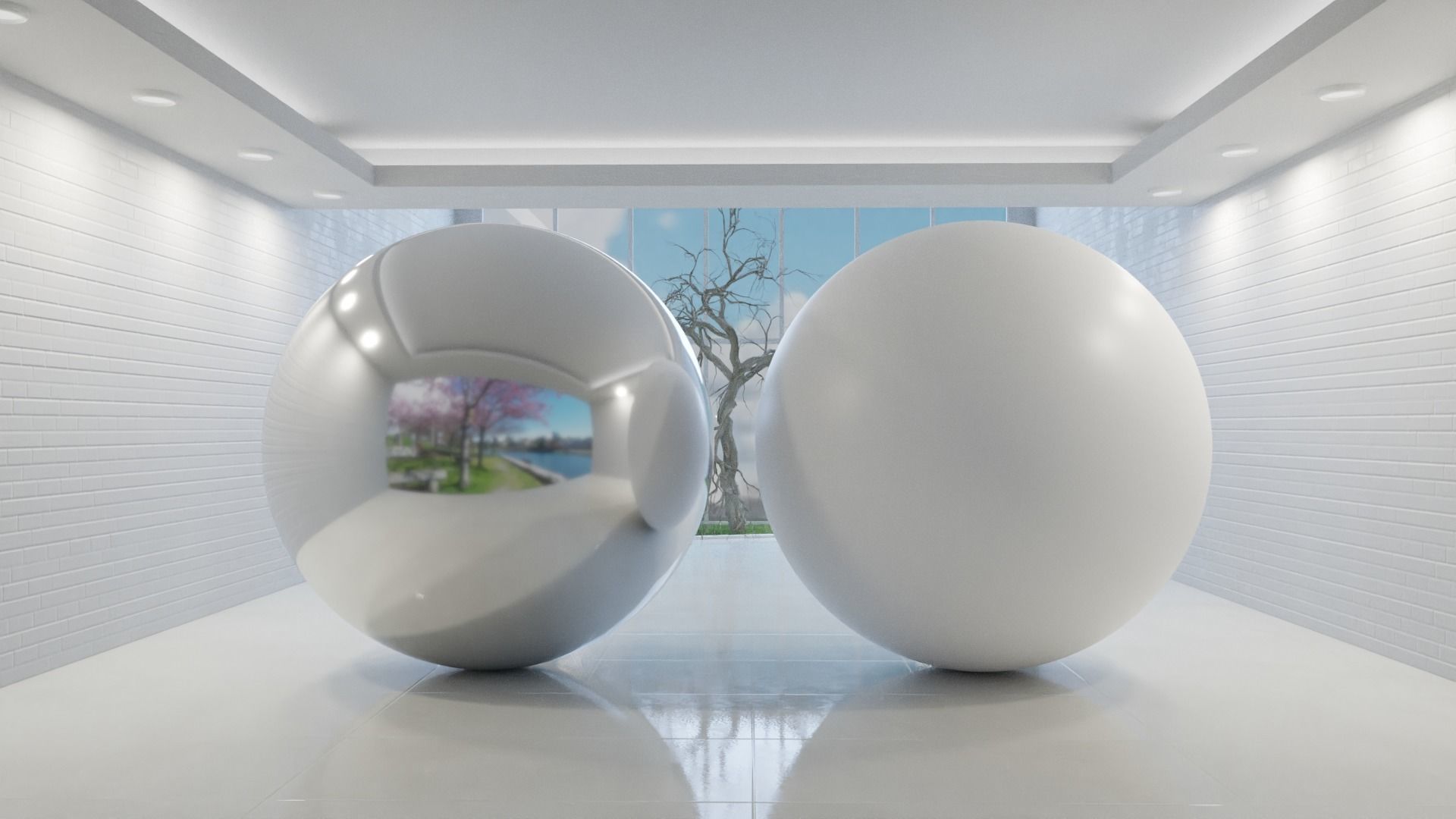 White Base Scenes Pack 3D model_7