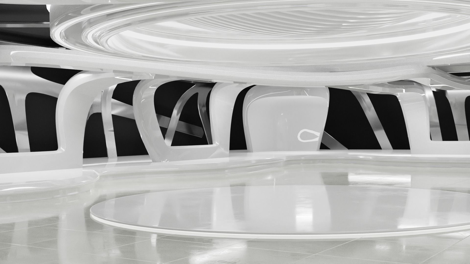 White Base Scenes Pack 3D model_1