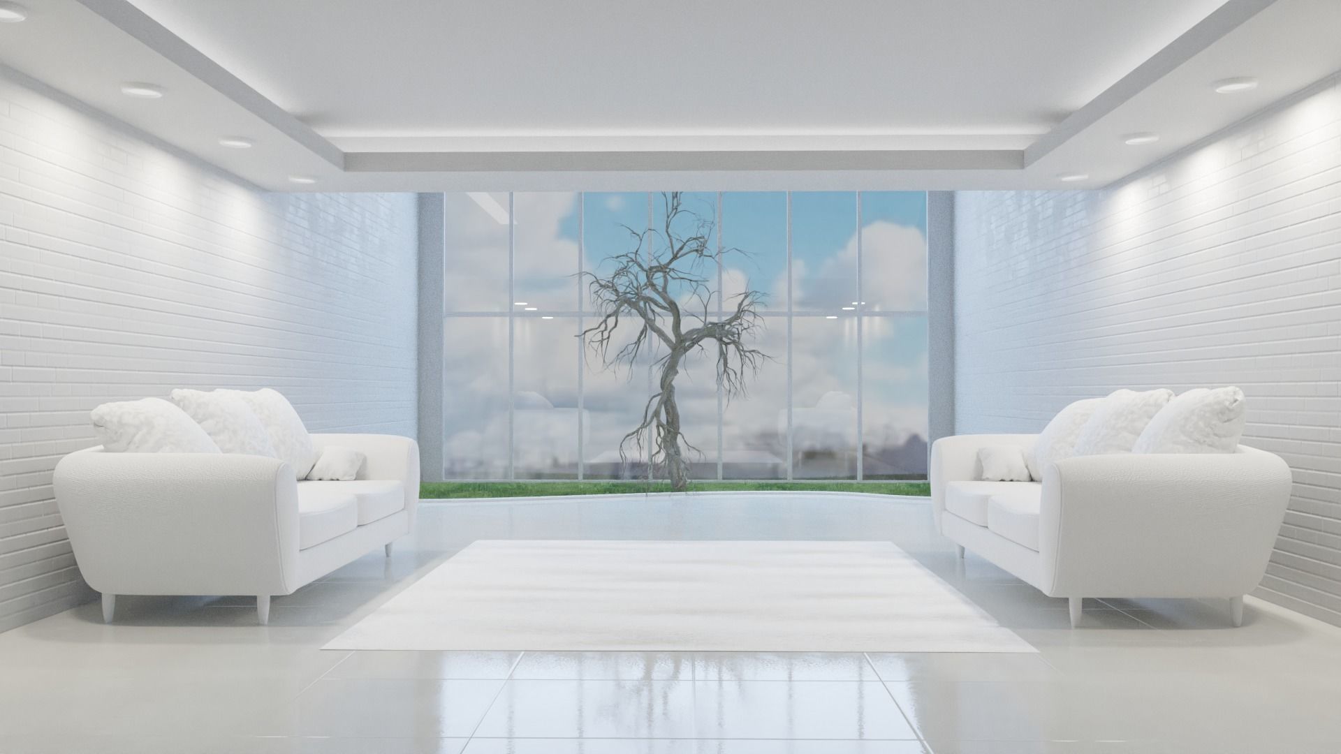 White Base Scenes Pack 3D model_6