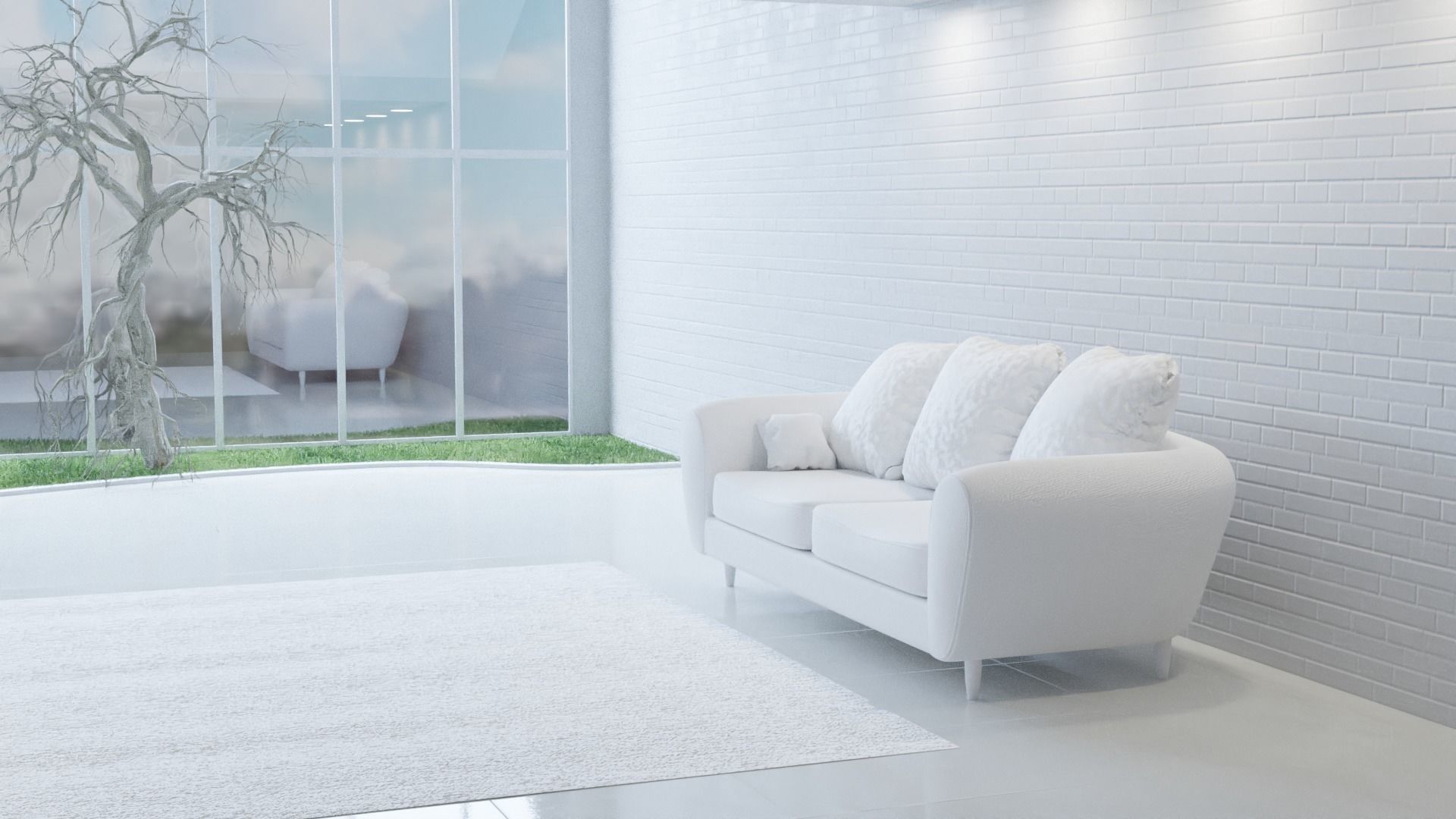 White Base Scenes Pack 3D model_5