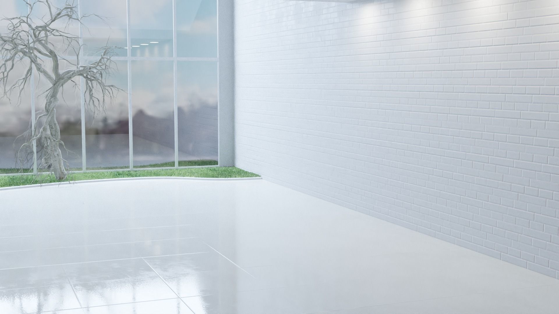 White Base Scenes Pack 3D model_4