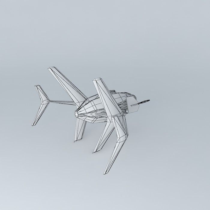 Protector airplane flying in sky Free 3D model_3
