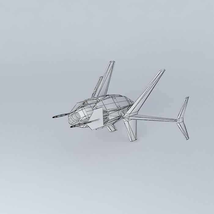 Protector airplane flying in sky Free 3D model_4