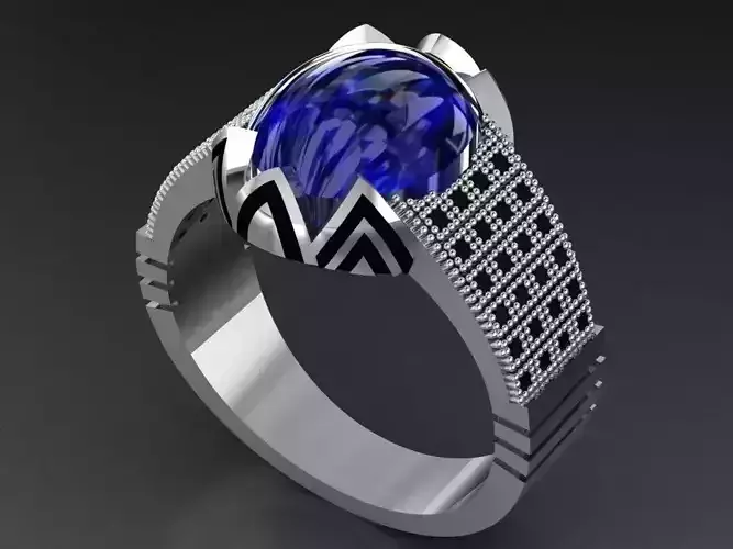GC GOLD E004-diamond men ring  3D print model