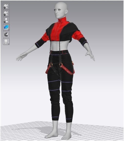 Female Cloth Stage Outfit - Marvelous Designer 3D model_11