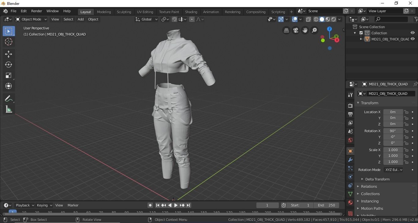Female Cloth Stage Outfit - Marvelous Designer 3D model_15