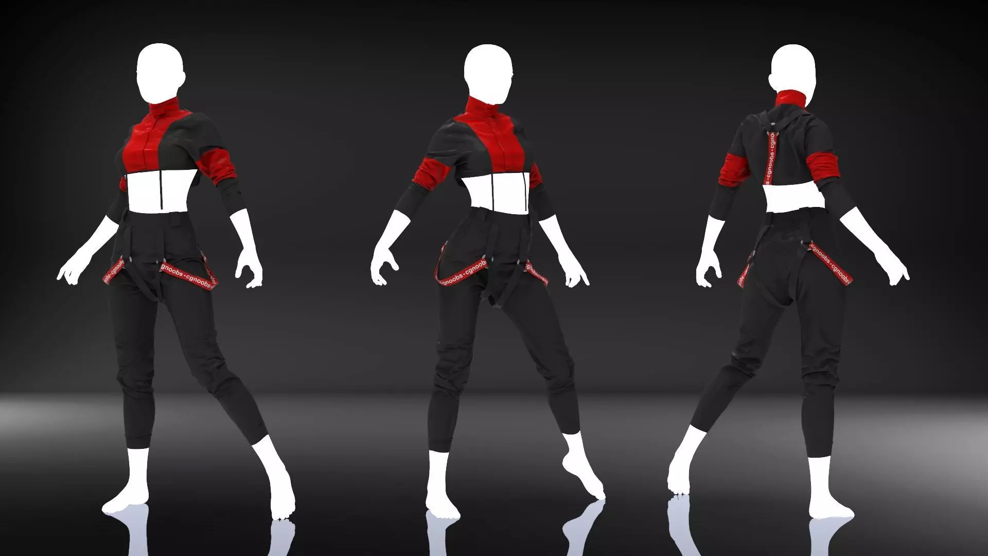 Female Cloth Stage Outfit - Marvelous Designer 3D model_0