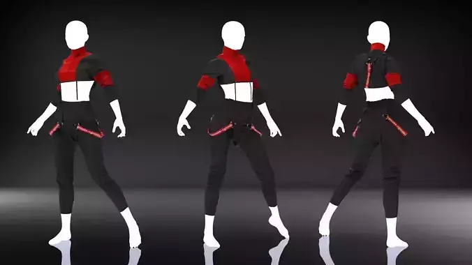 Female Cloth Stage Outfit - Marvelous Designer 3D model