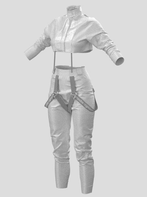 Female Cloth Stage Outfit - Marvelous Designer 3D model_7
