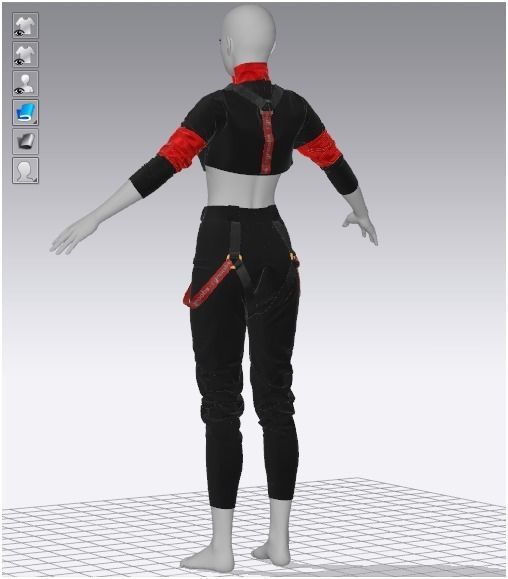 Female Cloth Stage Outfit - Marvelous Designer 3D model_12