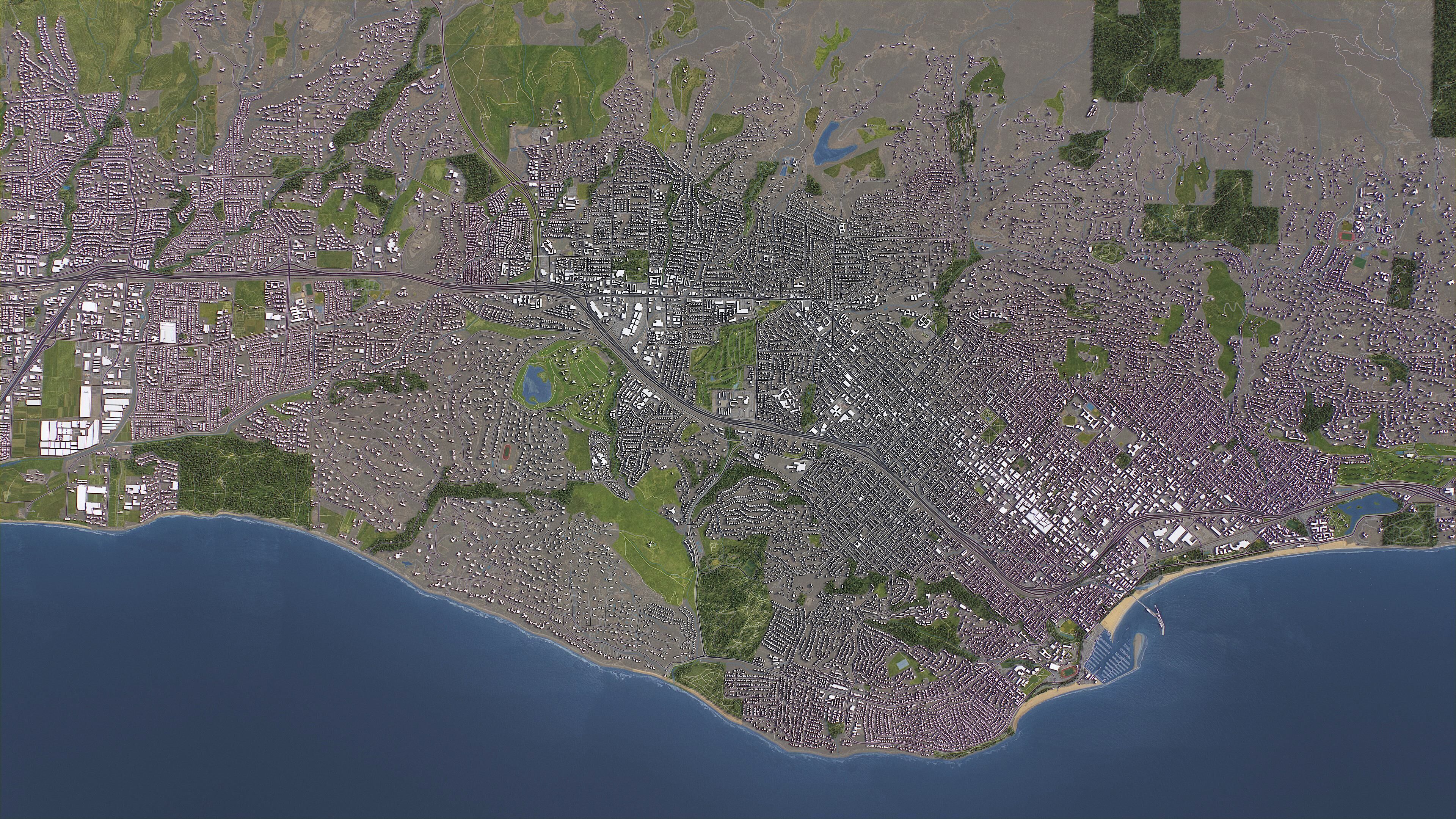 Santa Barbara - 3D City Model Low-poly 3D model_13