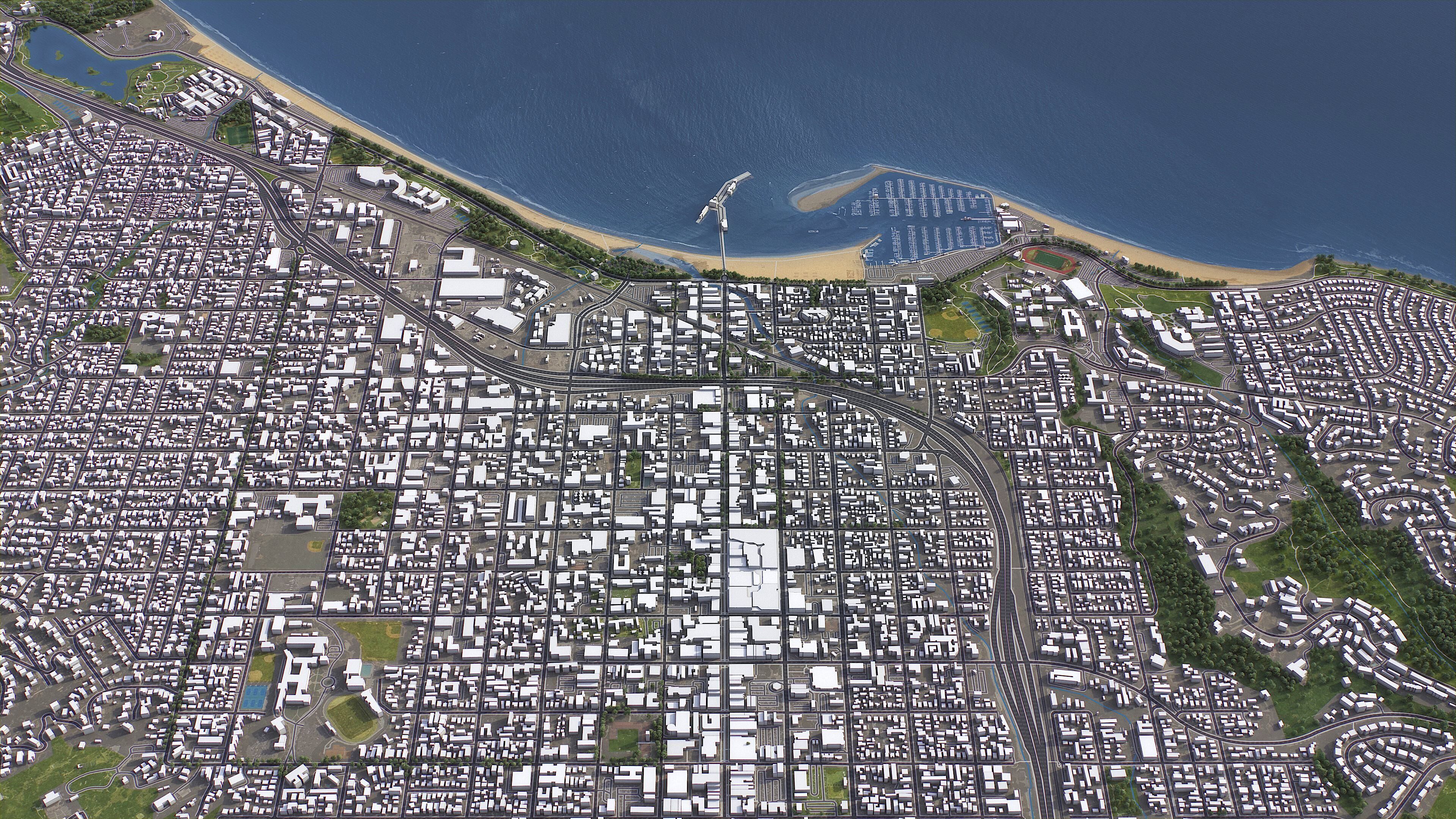 Santa Barbara - 3D City Model Low-poly 3D model_3