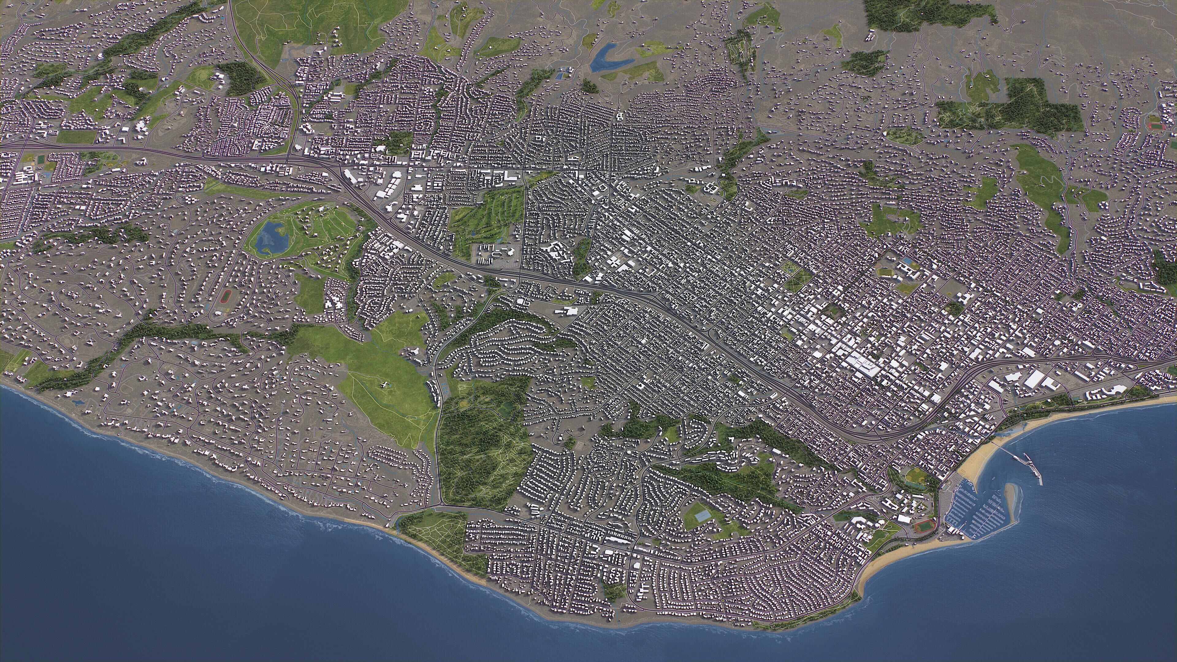 Santa Barbara - 3D City Model Low-poly 3D model_9