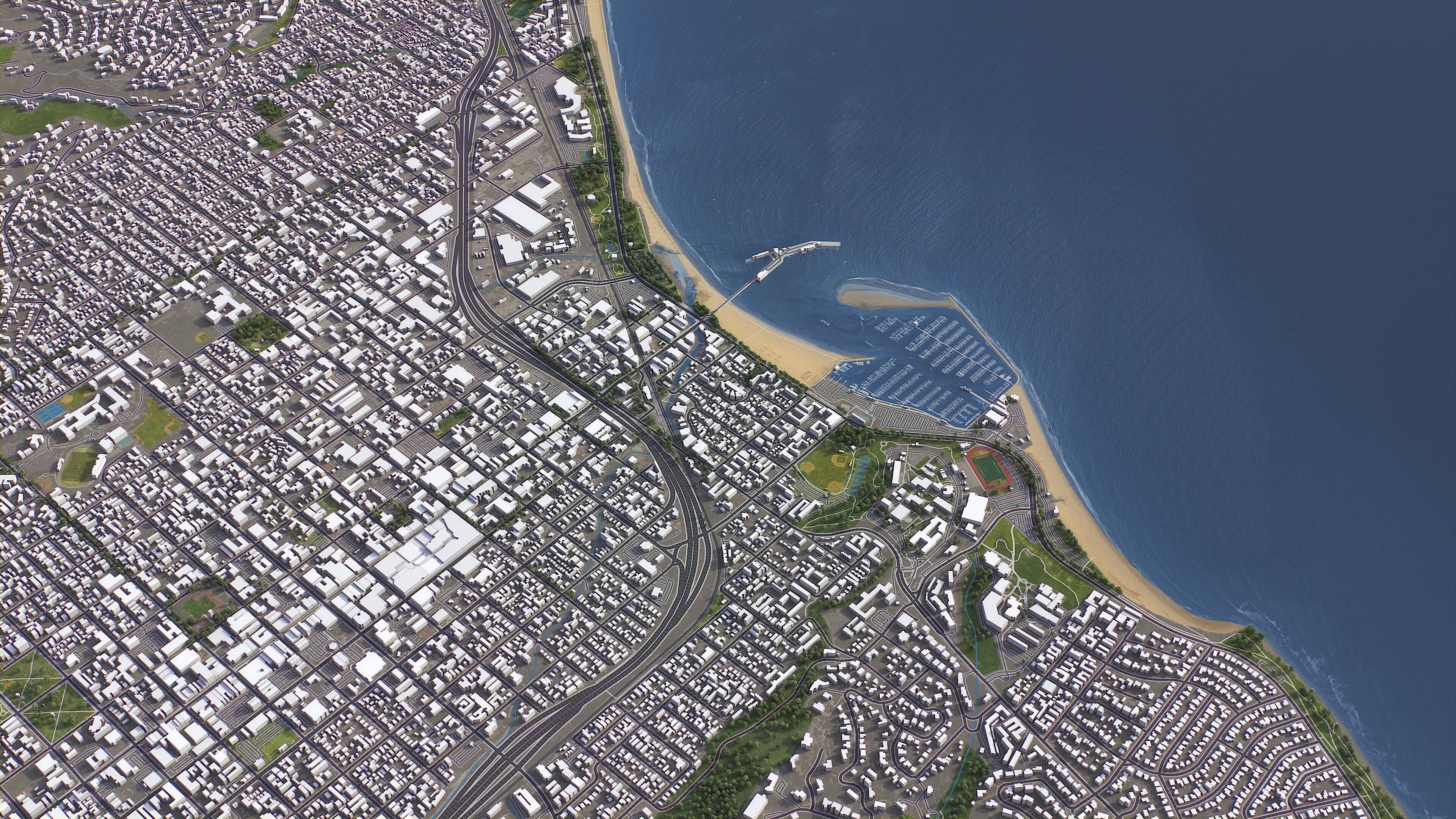 Santa Barbara - 3D City Model Low-poly 3D model_2