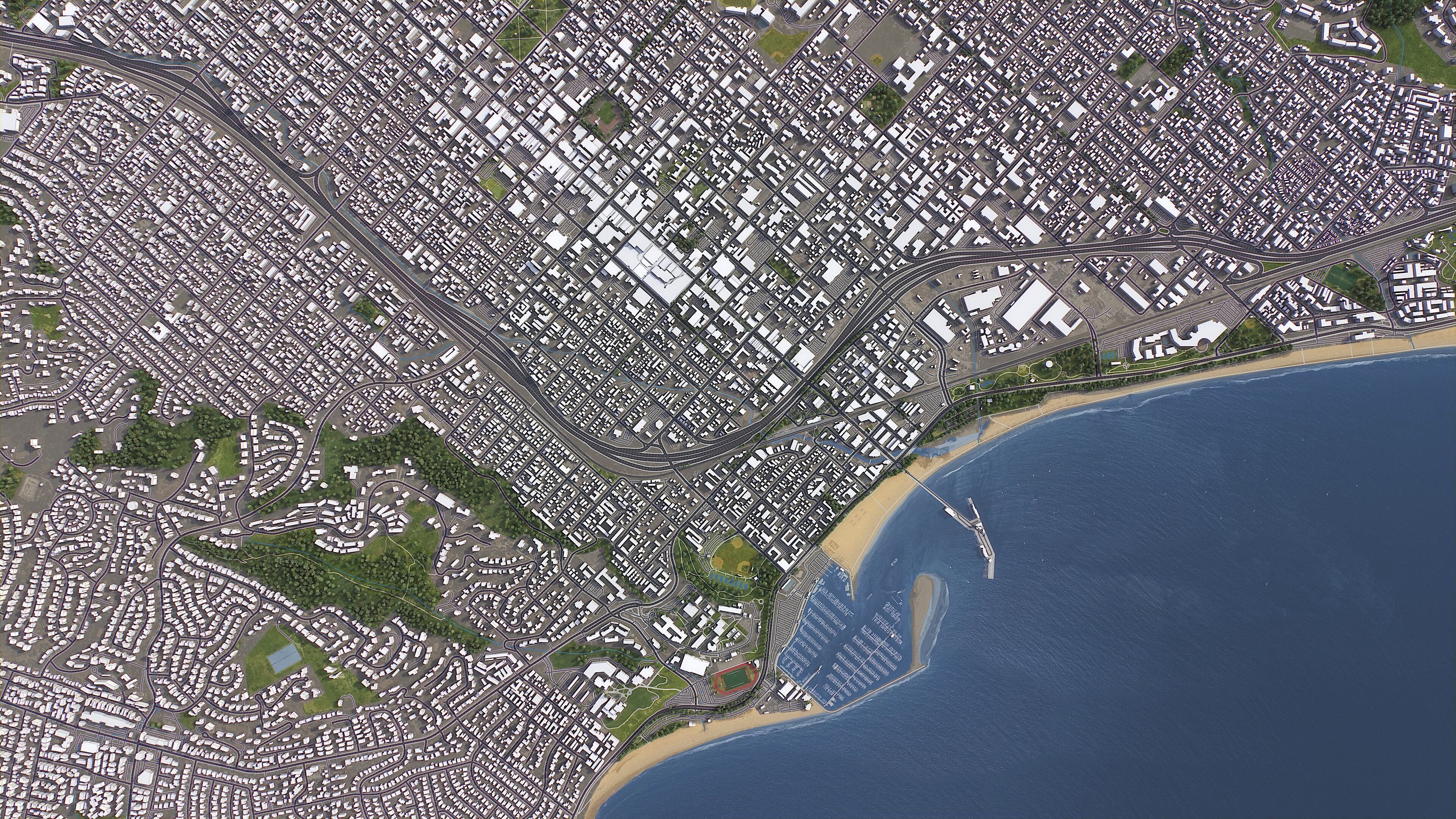 Santa Barbara - 3D City Model Low-poly 3D model_11