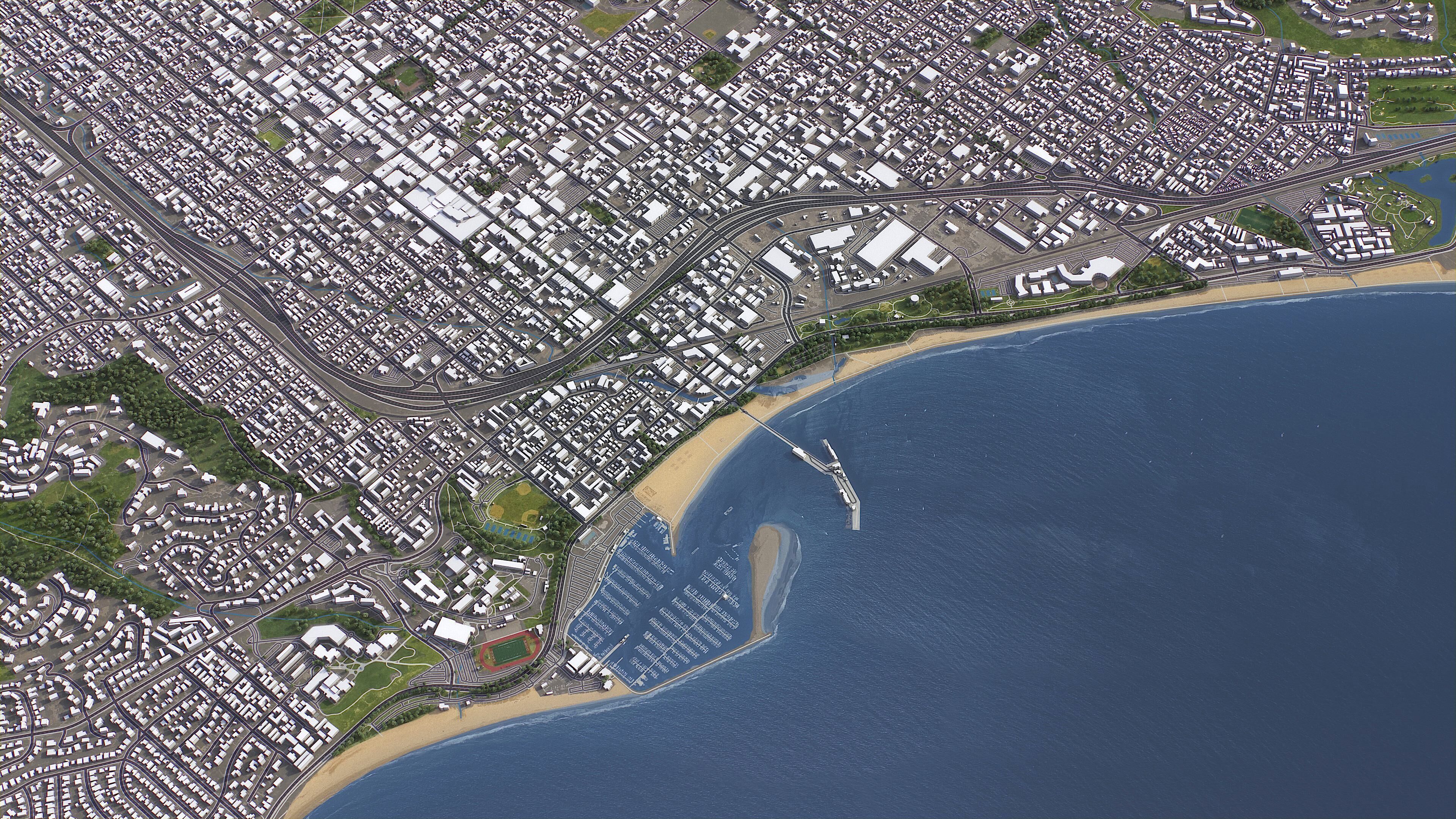 Santa Barbara - 3D City Model Low-poly 3D model_1