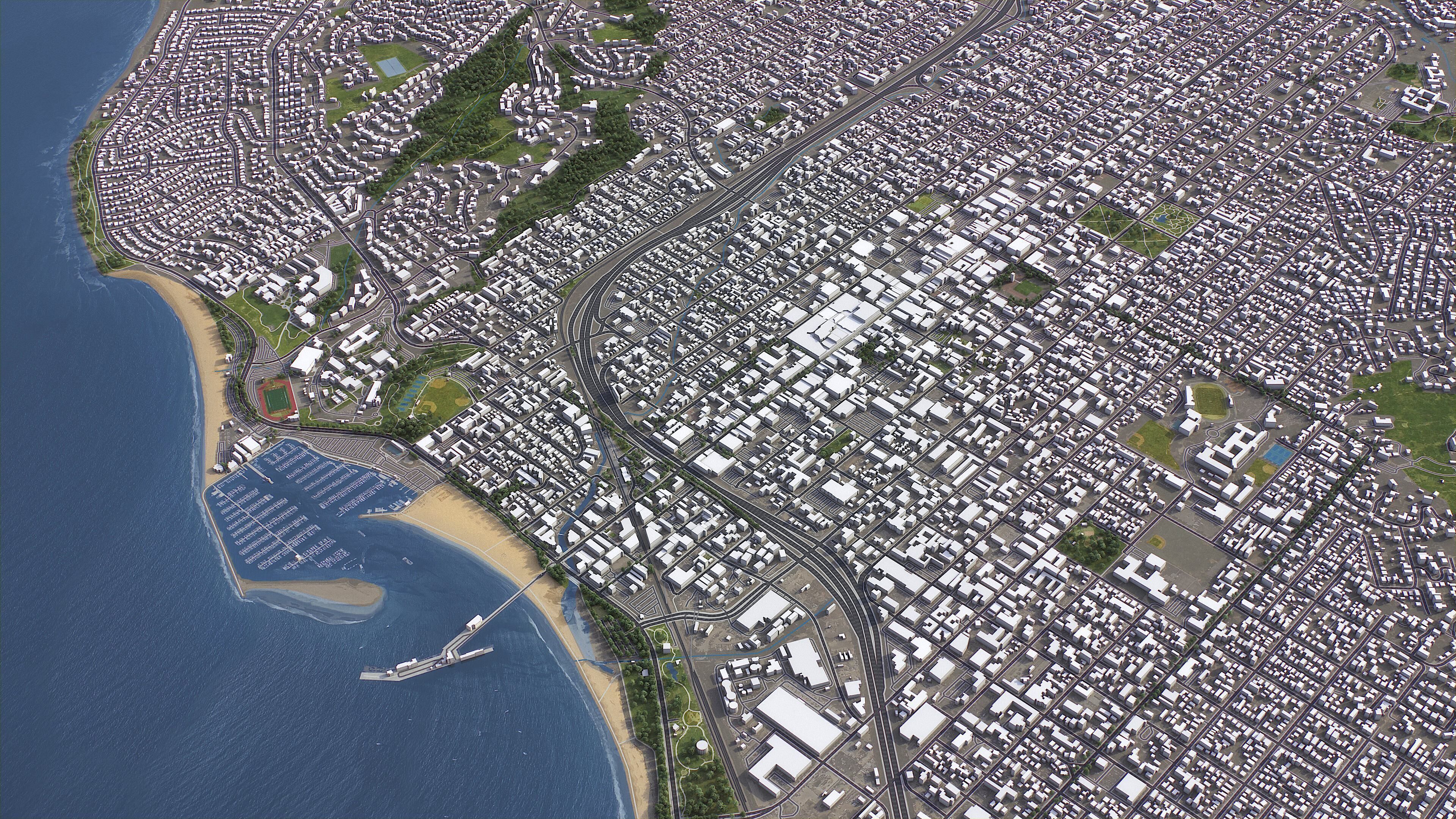 Santa Barbara - 3D City Model Low-poly 3D model_6