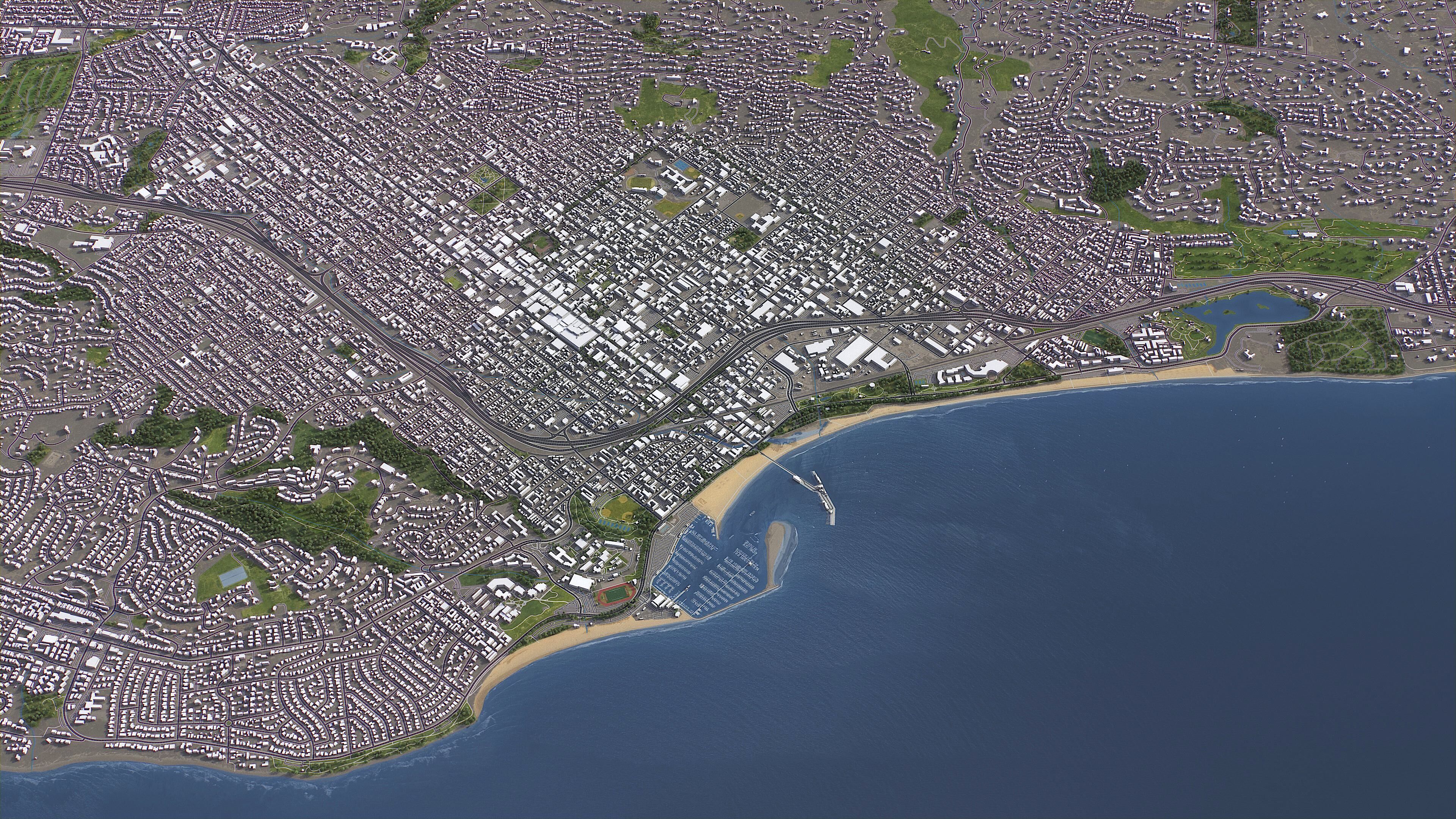 Santa Barbara - 3D City Model Low-poly 3D model_7