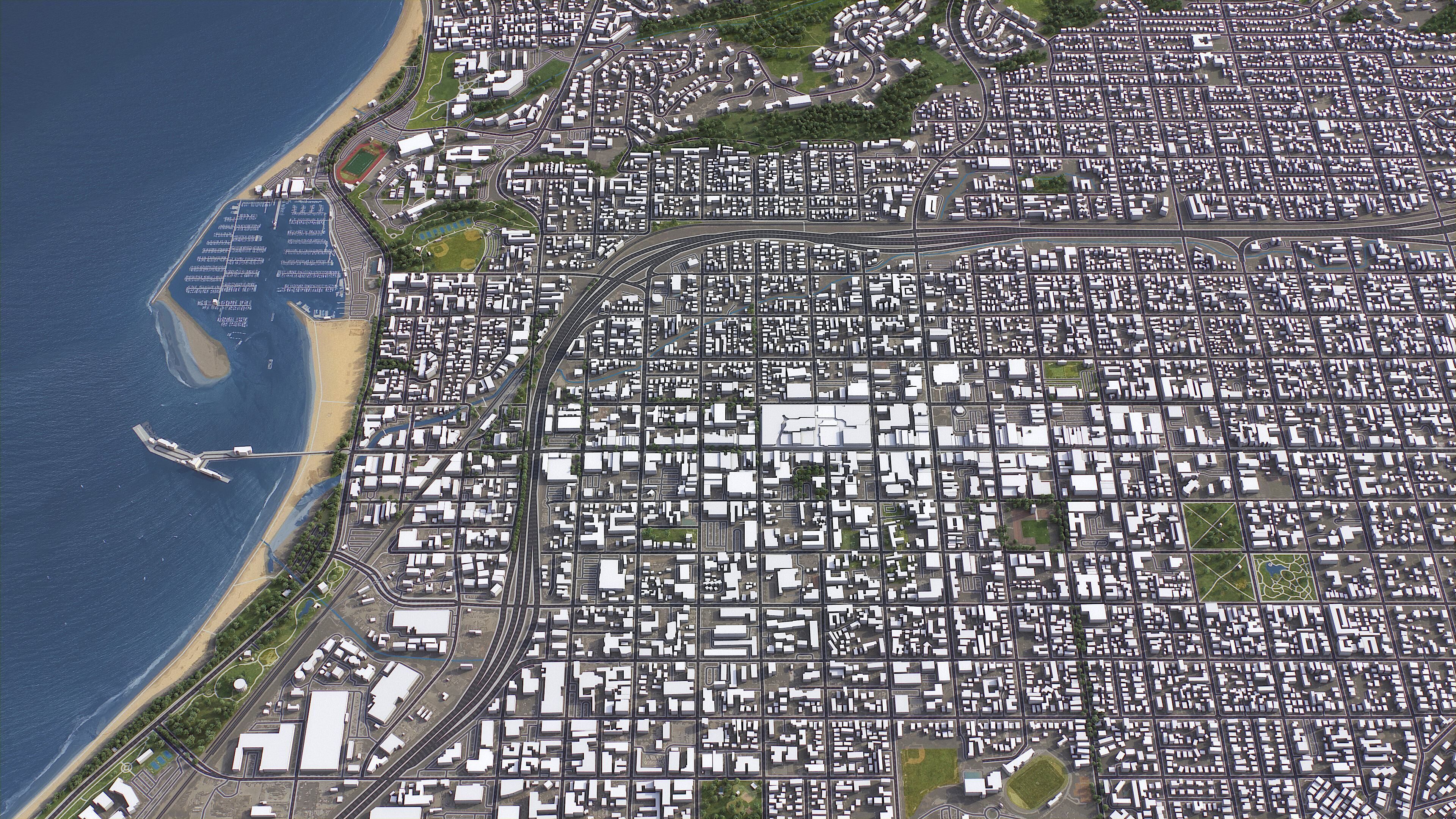 Santa Barbara - 3D City Model Low-poly 3D model_4