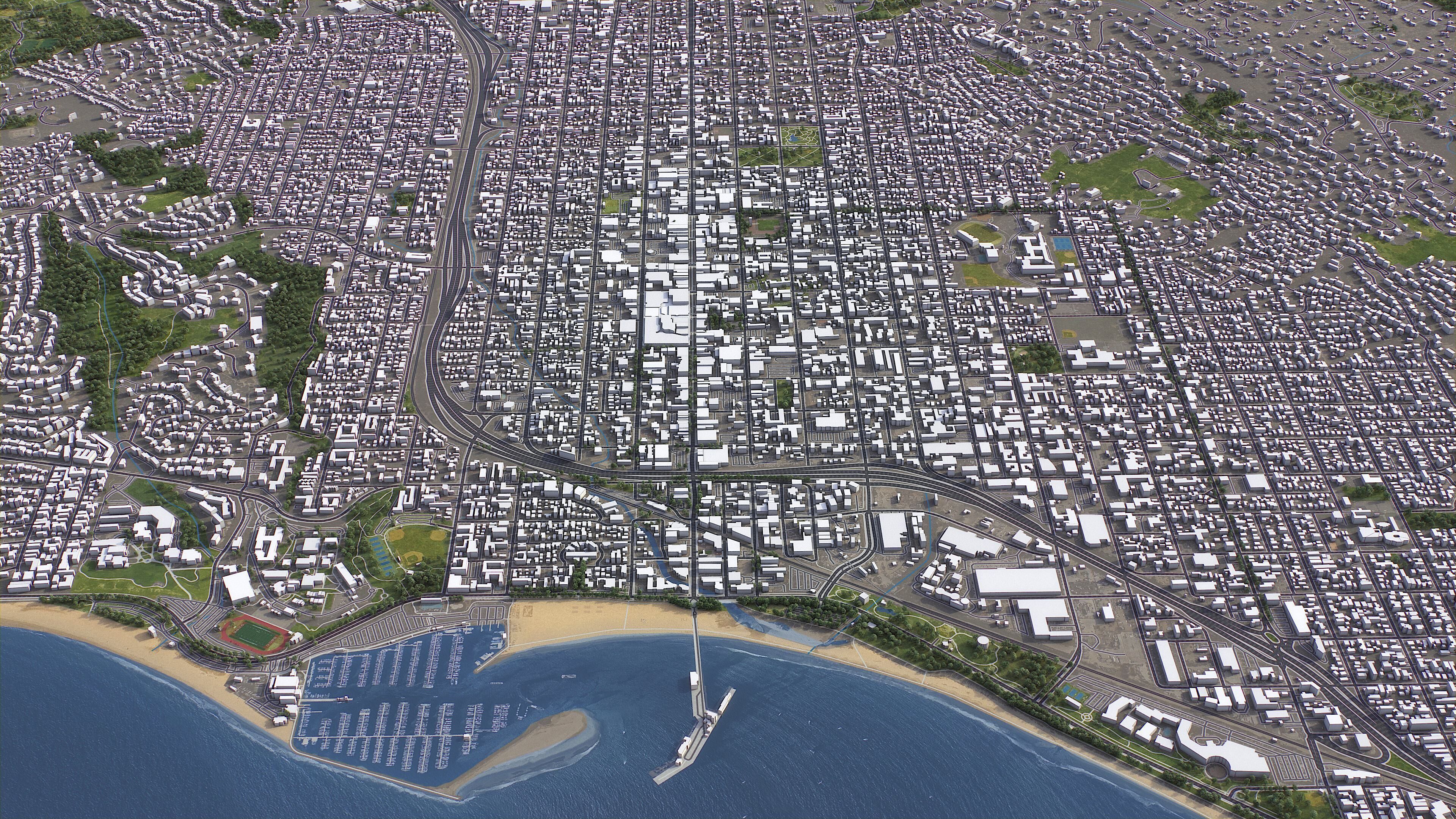 Santa Barbara - 3D City Model Low-poly 3D model_5