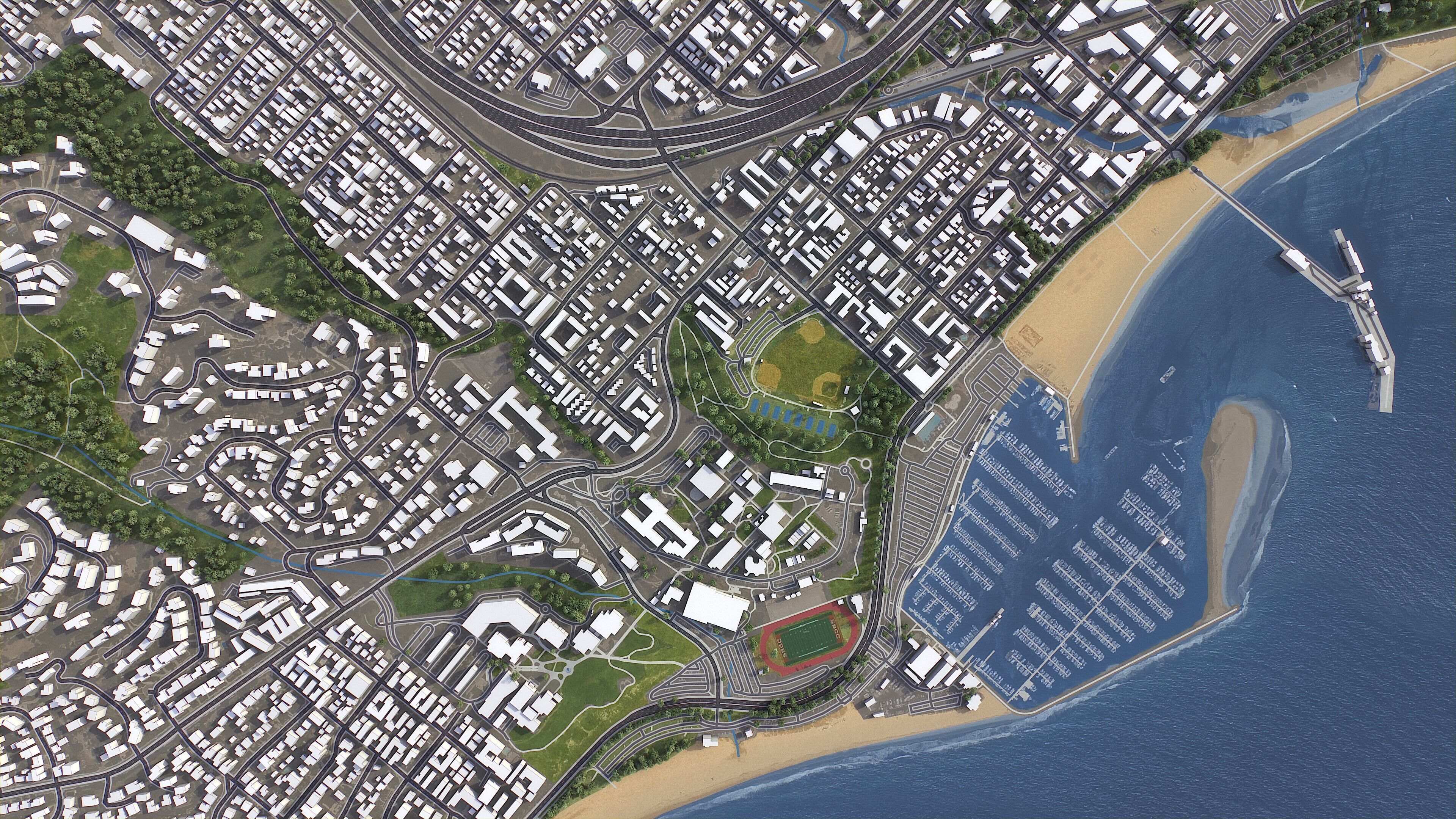 Santa Barbara - 3D City Model Low-poly 3D model_10