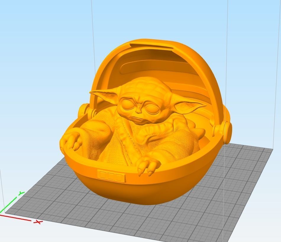 Mandalorian Baby Yoda 3D Print 3D model_2