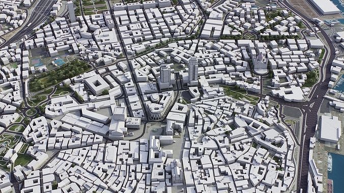Genoa - Genova Low-poly 3D model 3