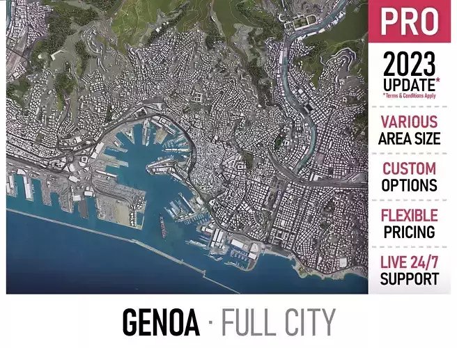 Genoa - Genova Low-poly 3D model