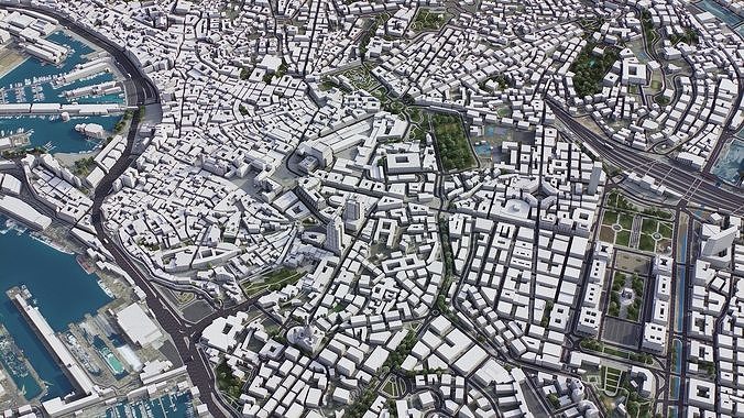 Genoa - Genova Low-poly 3D model 4