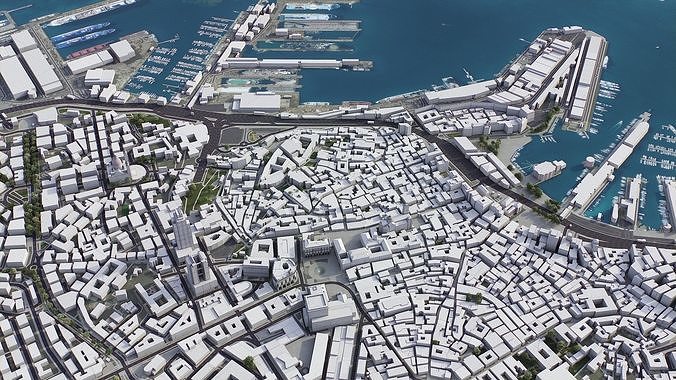 Genoa - Genova Low-poly 3D model 6
