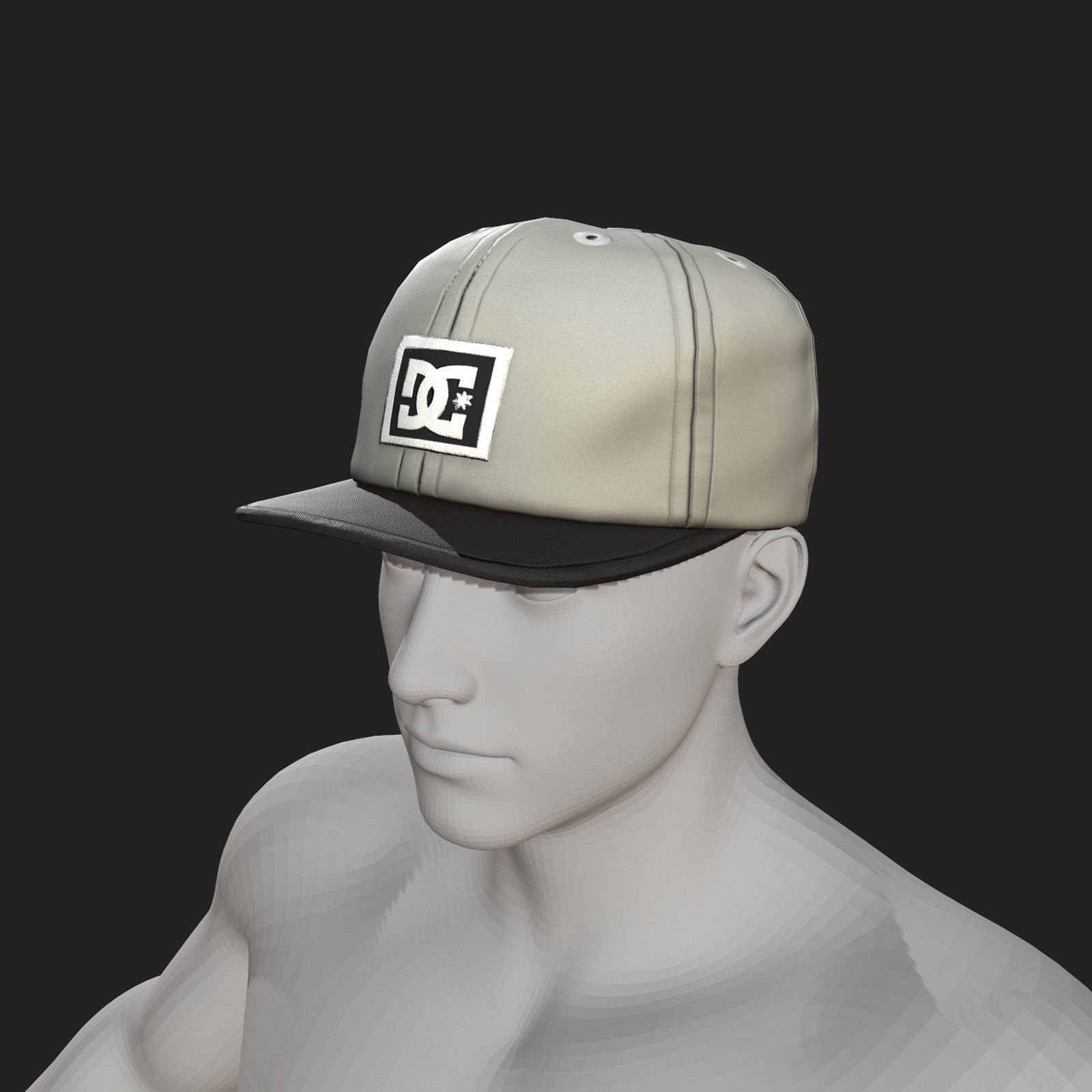 Cap human scifi Generic sport 3d model low poly Low-poly 3D model_6