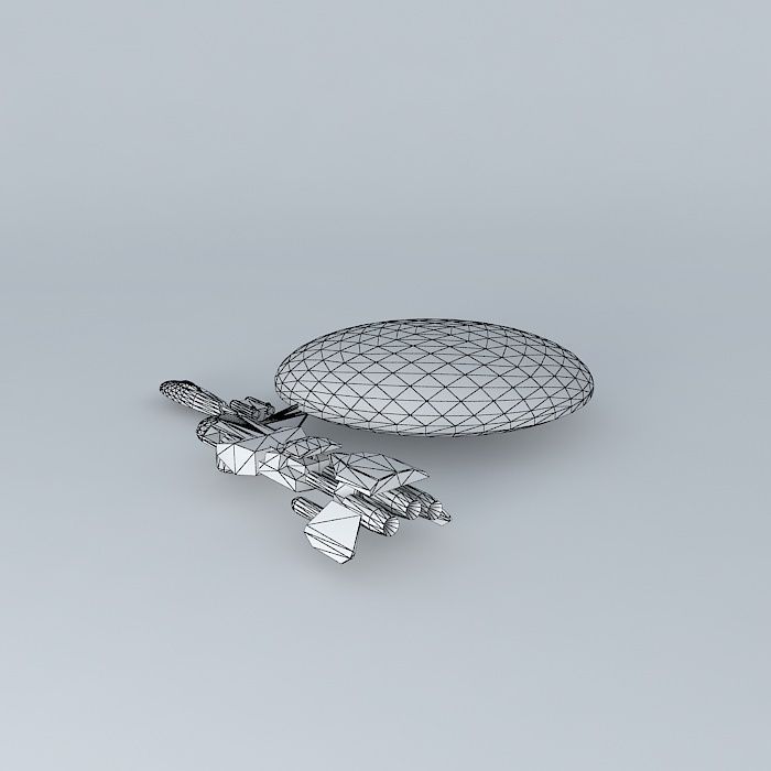 Cloud 9 spaceship with dome on top Free 3D model_4