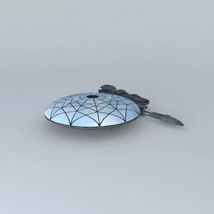 Cloud 9 spaceship with dome on top Free 3D model_0