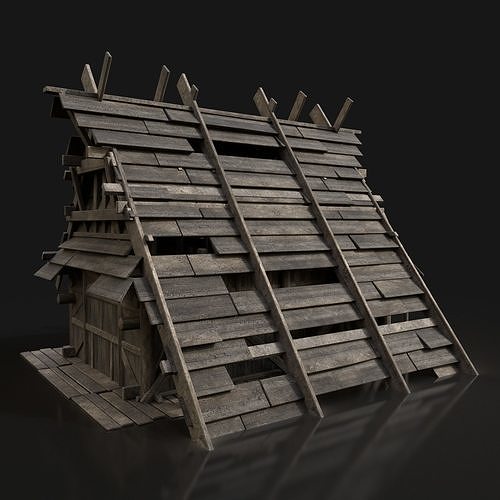 Next Gen AAA Medieval Fantasy Village Viking Huts Houses Pack Low-poly 3D model 6