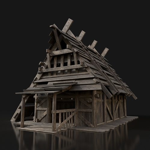 Next Gen AAA Medieval Fantasy Village Viking Huts Houses Pack Low-poly 3D model 3
