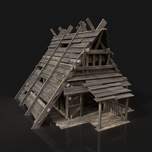 Next Gen AAA Medieval Fantasy Village Viking Huts Houses Pack Low-poly 3D model 2
