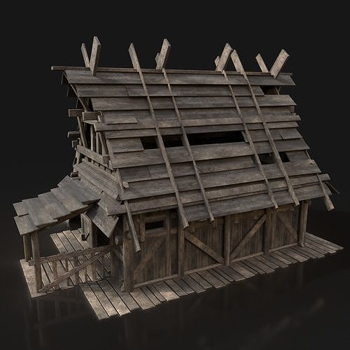 Next Gen AAA Medieval Fantasy Village Viking Huts Houses Pack Low-poly 3D model 4