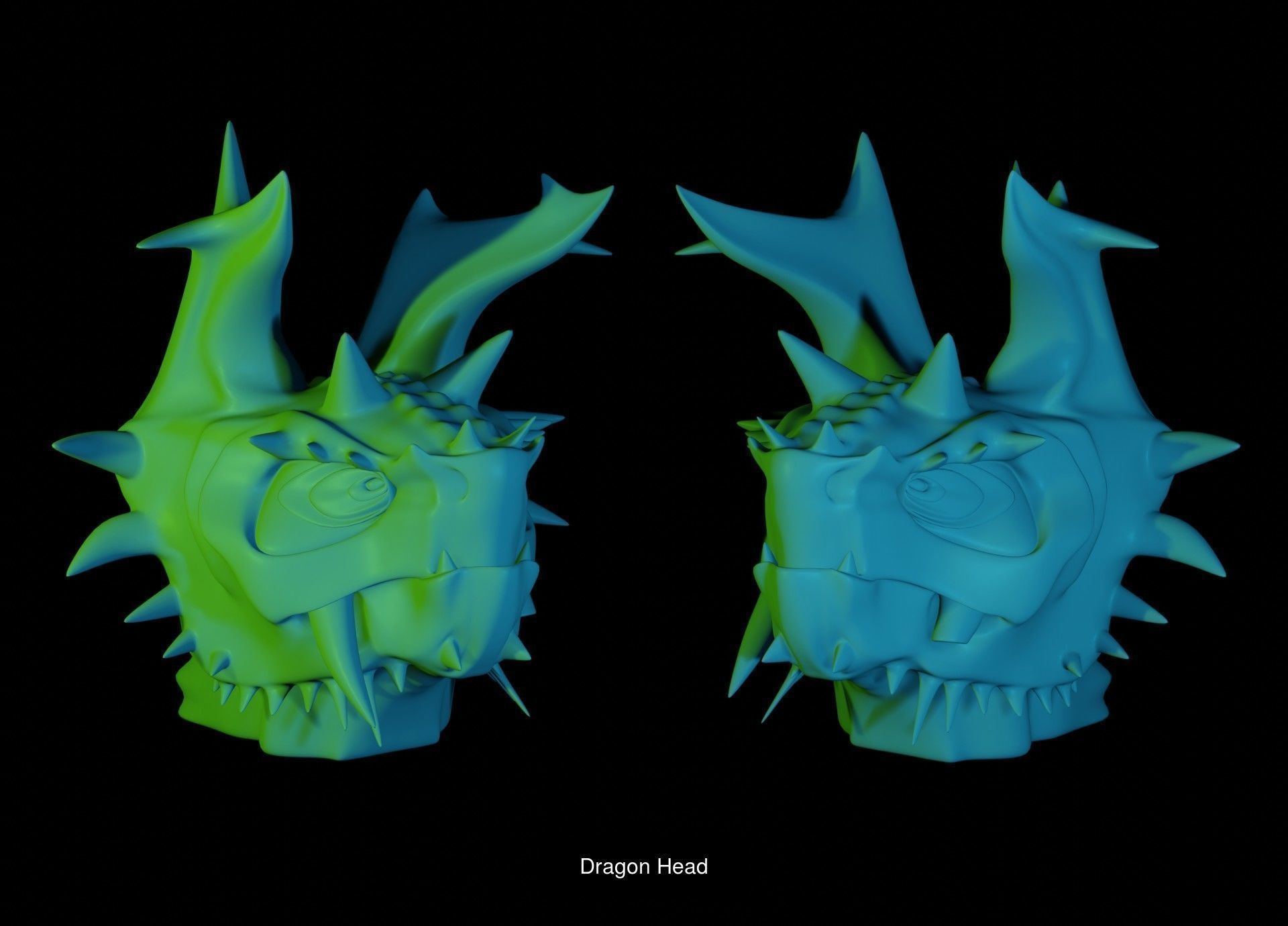 Dragon Heads 3D Model Collection_7