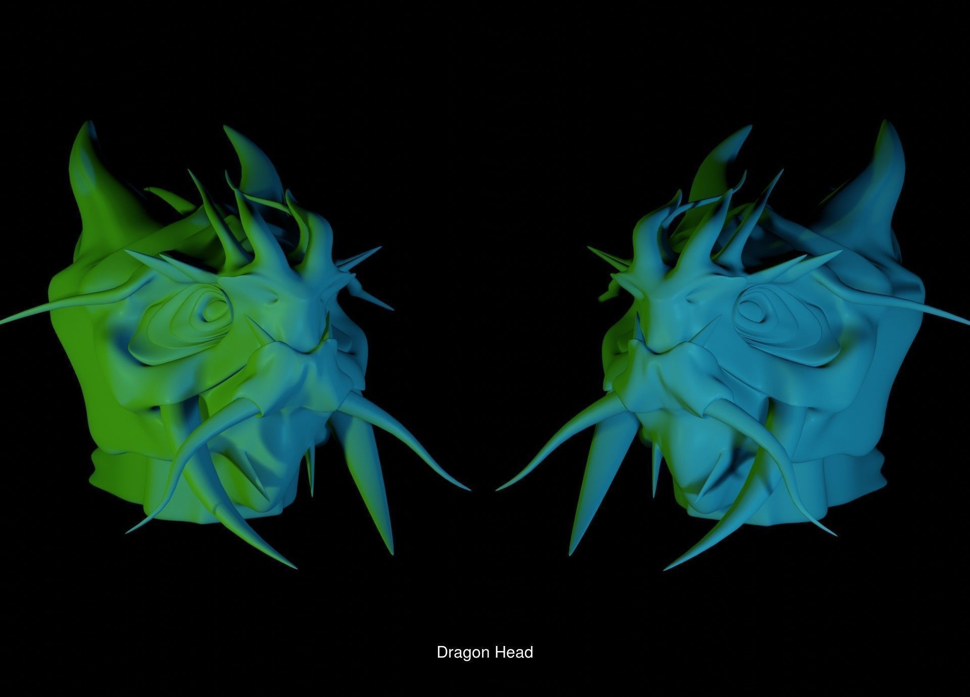 Dragon Heads 3D Model Collection_9
