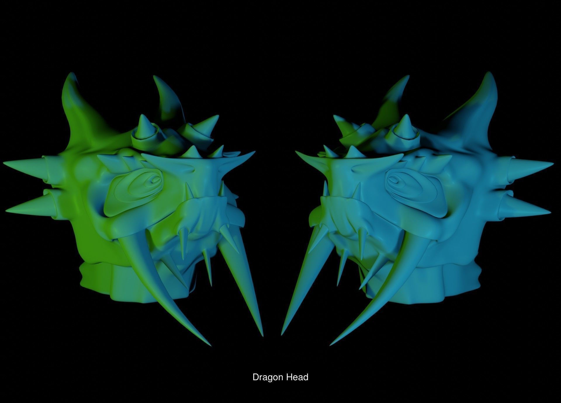 Dragon Heads 3D Model Collection_8