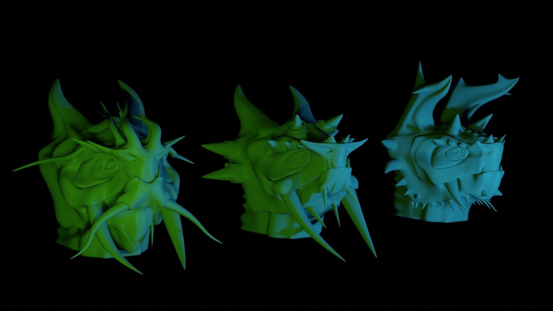 Dragon Heads 3D Model Collection_4