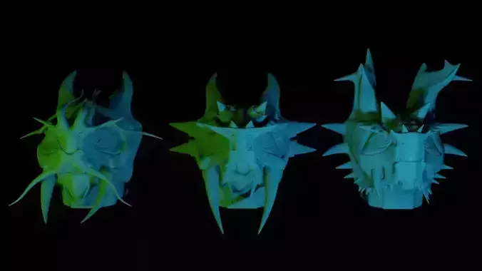 Dragon Heads 3D Model Collection